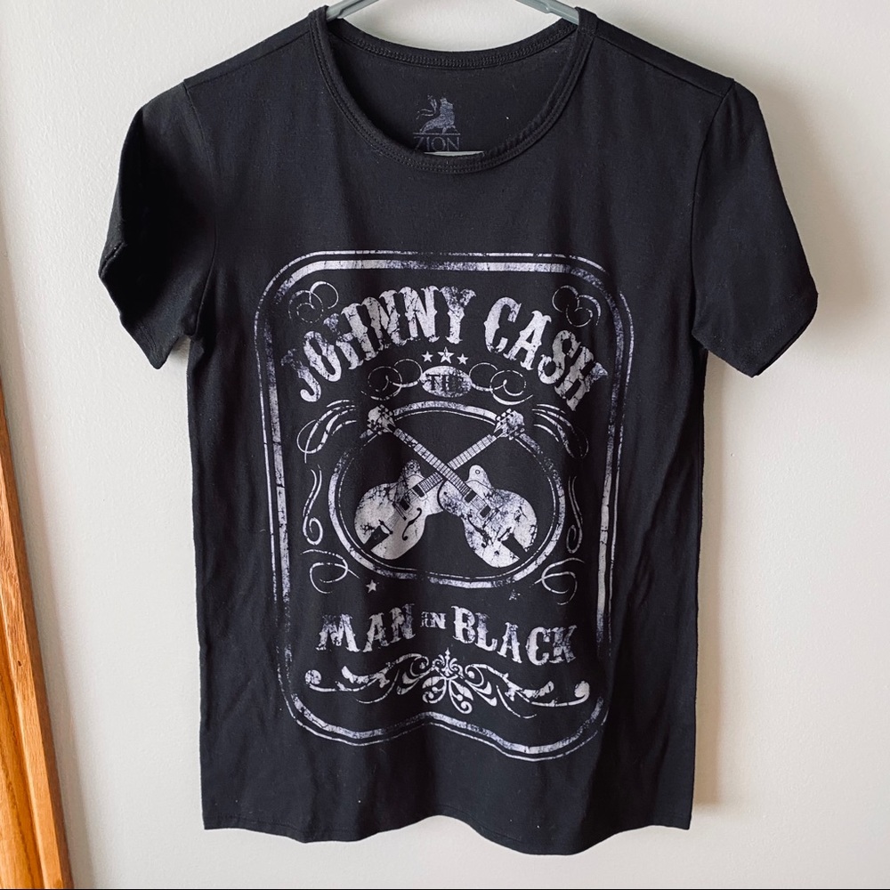 Zion Rootswear Johnny Cash black graphic tee